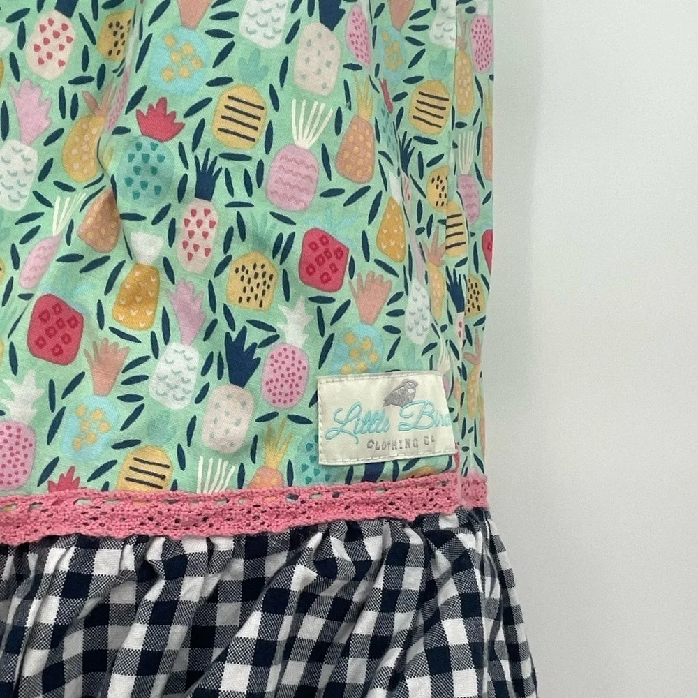 Little Bird pineapple print cotton flowy tie dress